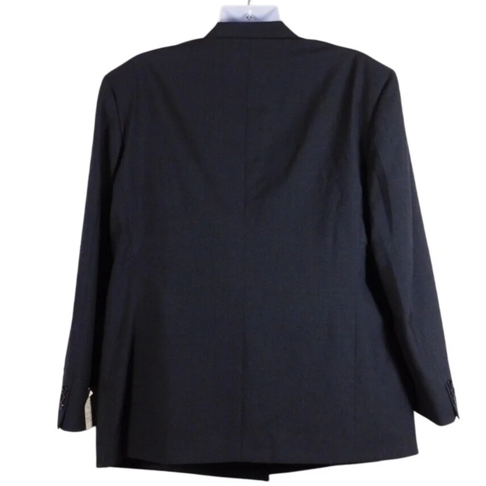 FERAUD Paris Double Breasted‎ Wool Blend Suit Jacket Blazer Dark Gray Sz 44 D31